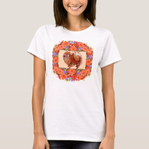 T-shirt Floral Poméranien