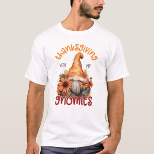 T-shirt Floral Thanksgiving avec mes Gnomies