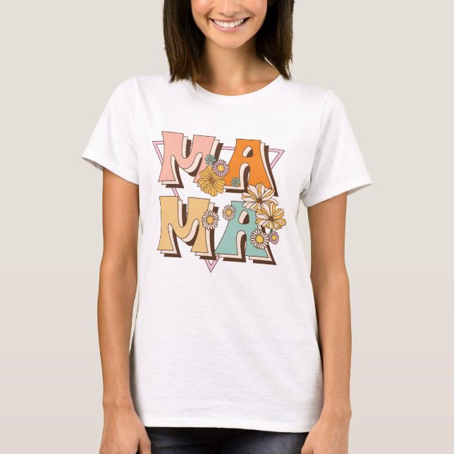 T-shirt Floral Vintage Mama (Devant)