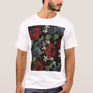 T-shirt Flore brodée : Renaissance Motif sans joint
