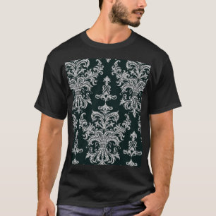 T-shirt Flore d'argent : Papier peint élégant.