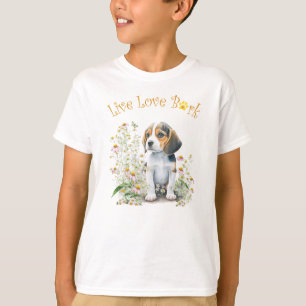 T-shirt Flore de chien Beagle mignon