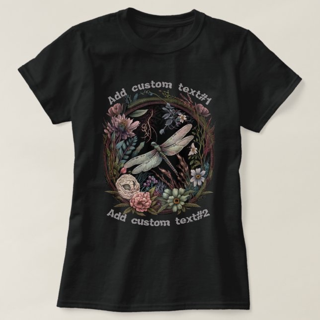 T-shirt Flore de libellules mignonnes, Louveur de libellul (Design devant)