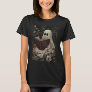 T-shirt Flore Fantôme Livre de lecture Halloween Costume g