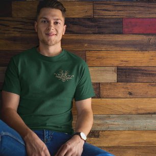 T-shirt Flore géométrique Damas Classée Avec Branches T-Sh