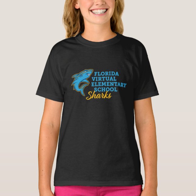 T-shirt Florida École élémentaire virtuelle, Jeune/Noir (Devant)