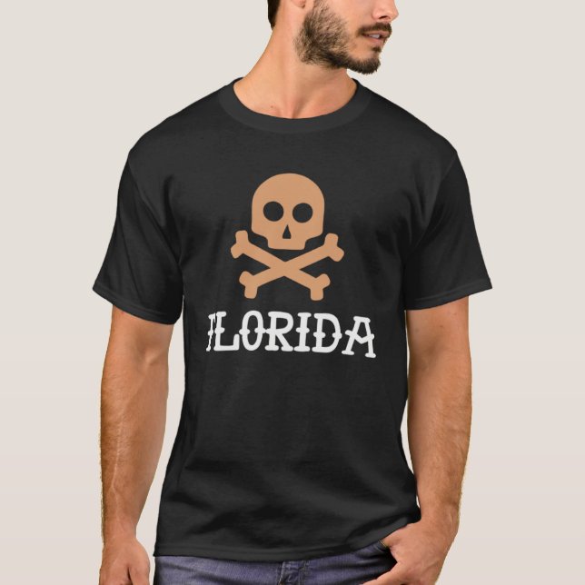 T-shirt Florida Pirate Flag Skull (Devant)