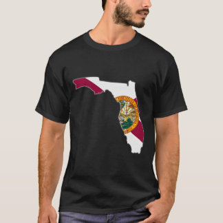 T-shirt Florida State Map Florida Fl Flag Roots
