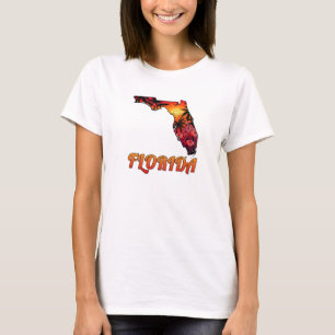 T-shirt Florida State Outline Palm Trees style tatouage