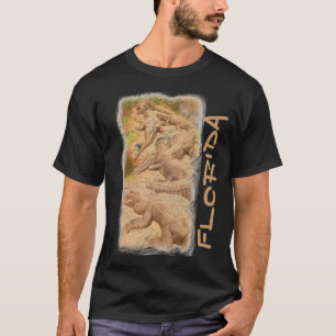 T-shirt Floride alligator gars noir chemise