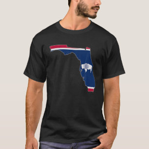 T-shirt FLORIDE CARTE DE L'ÉTAT WYOMOMING WYOMING Wlag Roo