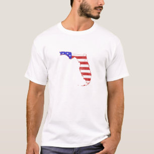 T-shirt Floride Drapeau américain en forme Patriotique Flo