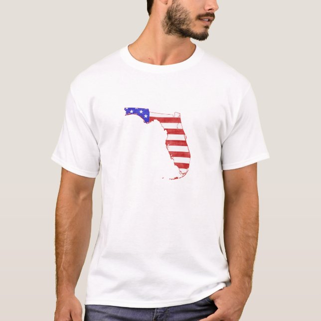 T-shirt Floride Drapeau américain en forme Patriotique Flo (Devant)