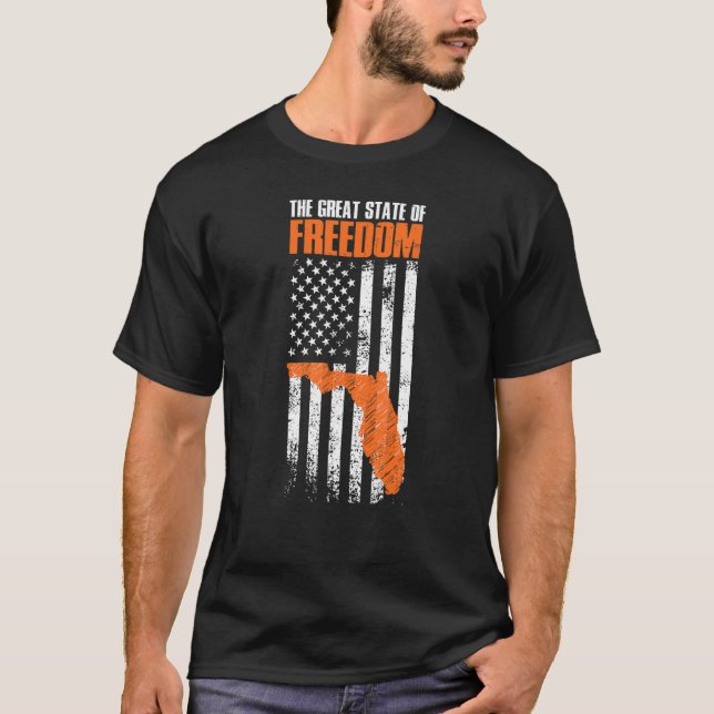 T-shirt Floride Grand État de liberté Drapeau américain (Devant)