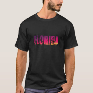 T-shirt Floride Palm Trees Miami Beach Sunset