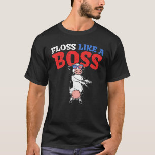 T-shirt Floss Comme Un Patron Danse Vache Flossing 4 Juill