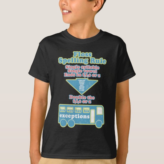 T-shirt Floss Rule Phonics Apprentissage Anglais (Devant)