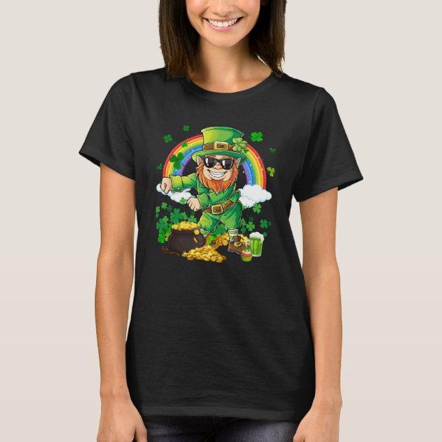 T-shirt Flossing Leprechaun Shamrock Saint Patrick's Day B (Devant)