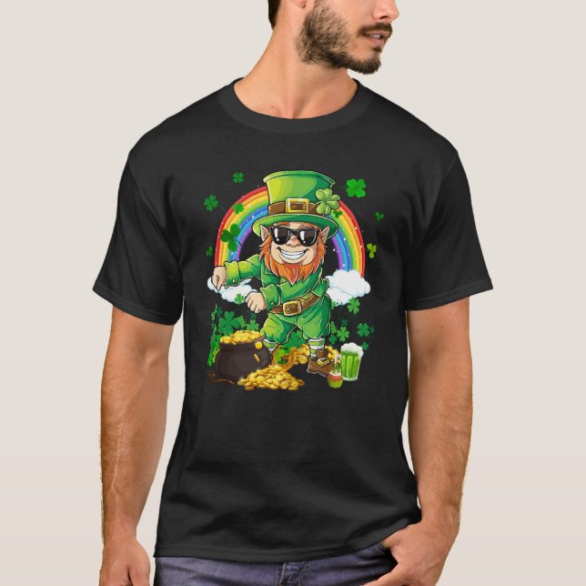 T-shirt Flossing Leprechaun Shamrock Saint Patrick's Day B (Devant)