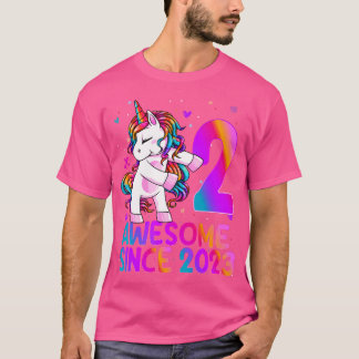 T-shirt Flossing Unicorn 2 Year Old 2Nd Birthday Girl Unic