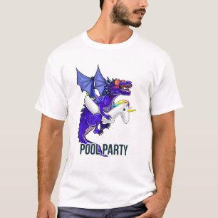 T-shirt flottant licorne dragon de fête au bord de