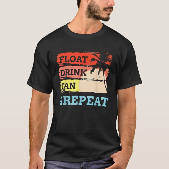 T-shirt flotter boire tan répétition été Piscine de plage (Devant)