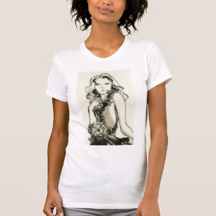 T-shirt Flower3, dessin de mode des années 70