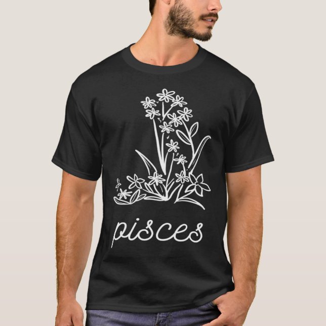 T-shirt Flower Constellation Pisces Pisces Baby (Devant)
