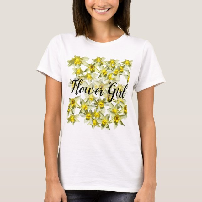 T-shirt Flower Girl Jaune Daffodils (Devant)