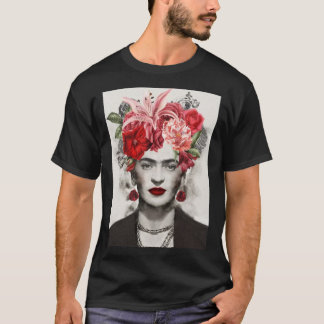 T-shirt Flower head Frida kahlo art cadeau fleur cadeau po