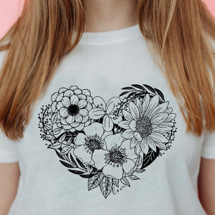 T-shirt Flower Heart Love