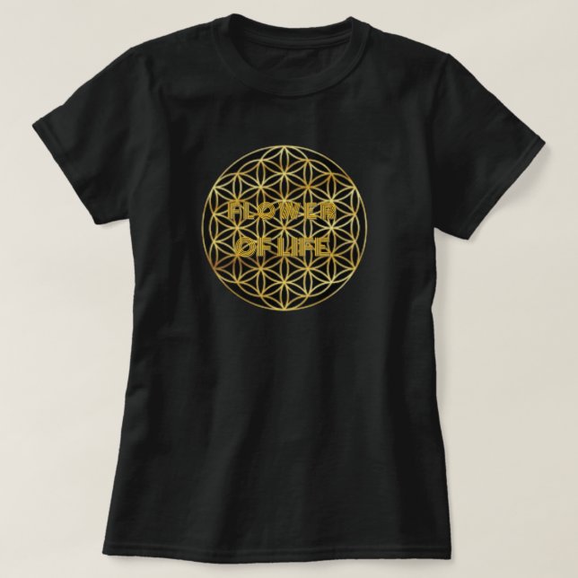 T-shirt Flower Of Life Gold Logo (Design devant)