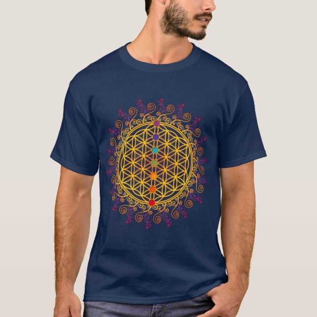T-shirt FLOWER OF LIFE vintage (Devant)