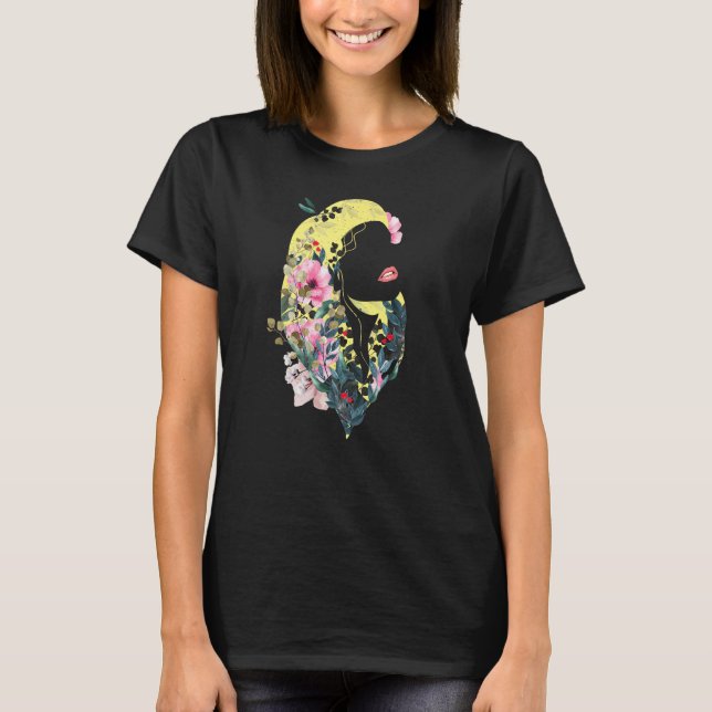 T-shirt Flower Power Girl  Plants Lady (Devant)