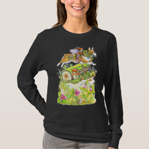 T-shirt Flower With Welsh Corgi Dogs