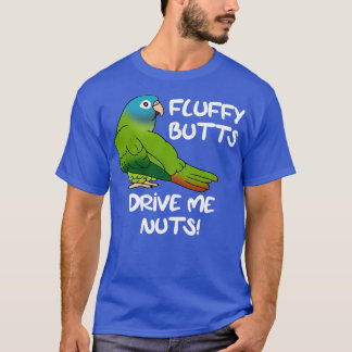 T-shirt Fluffu butts me rend noix bleu couronné de conure