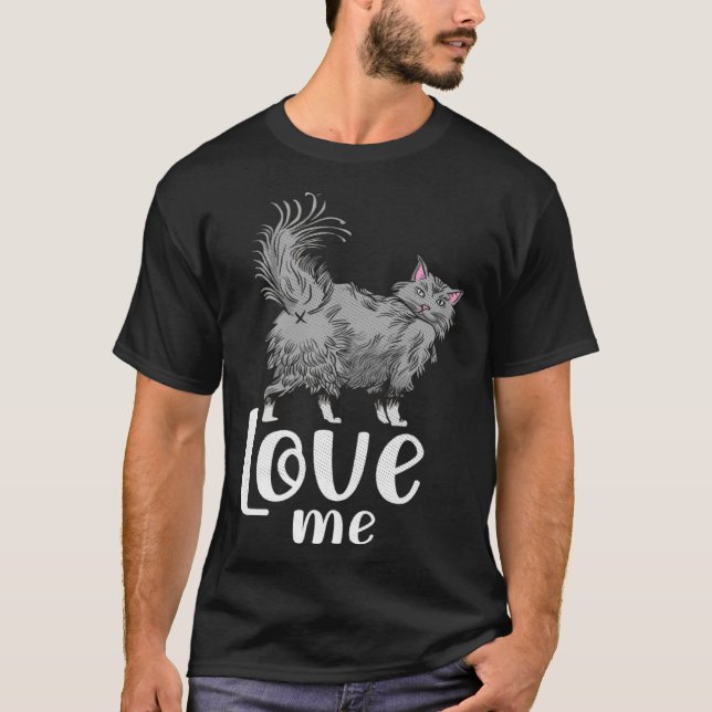 T-shirt Fluffy cat amour moi idée pour les fans de chat (Devant)