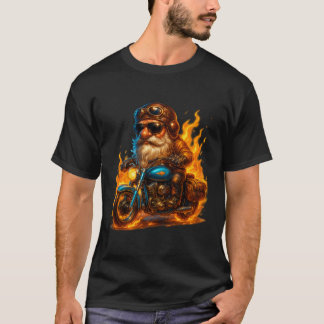 T-shirt Fluffy Inferno Rider – Biker Dog with Beard & Fire