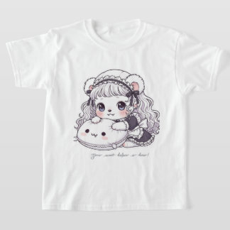 T-shirt Fluffy Maid Bear - Cute Long Hair & Sweet Outfit