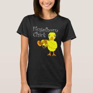 T-shirt Flugelhorn Chick Texte blanc