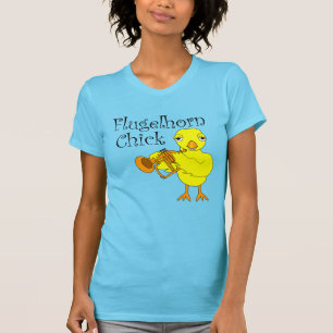 T-shirt Flugelhorn Chick Texte blanc