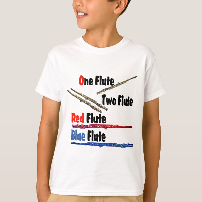 T-shirt Flûte bleue rouge (Devant)
