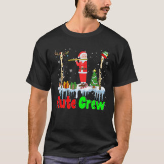T-shirt Flute Crew Père Noël Jouer des instruments de musi