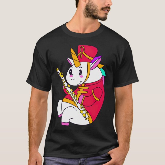 T-shirt Flute drôle licorne surprise farn licorn (Devant)