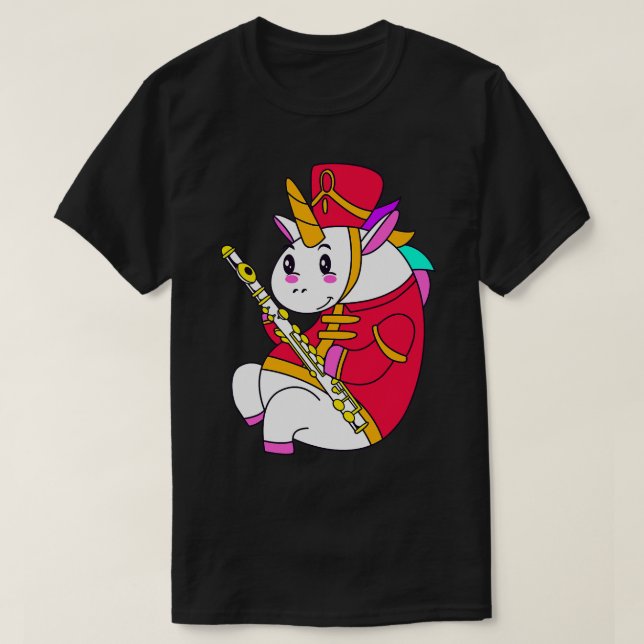 T-shirt Flûte Pour Filles Ados Flûte Unicorne (Design devant)