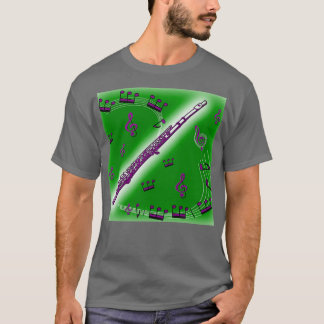 T-shirt Flûte violette profonde contre un Arrière - plan v