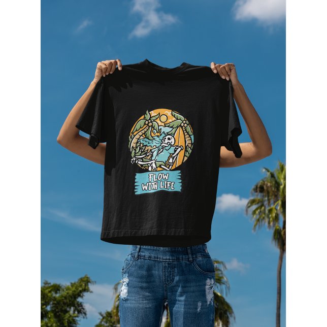 T-shirt Flux Avec Vie Squelette Tropical Vibes Été (Créateur téléchargé)