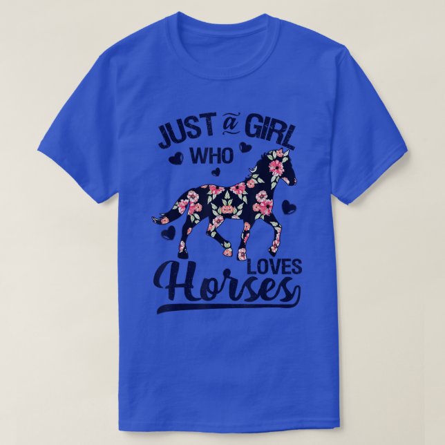 T-shirt Flux de Just Girl Who Loves Horses  (Design devant)