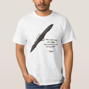 T-shirt Flying Bald Eagle & Rumi's Poem on Living