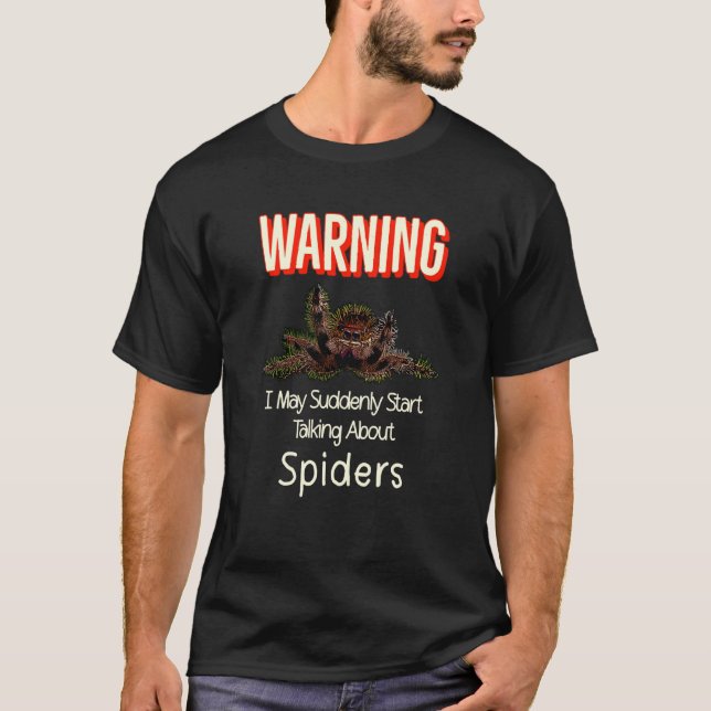 T-shirt Flying Jumping Spider Warning Spooder Mom Spooder  (Devant)